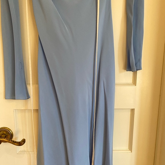 Tae Park Present Dress Sky Blue Size Small 100% Silk Bow tie dress - Picture 5 of 12